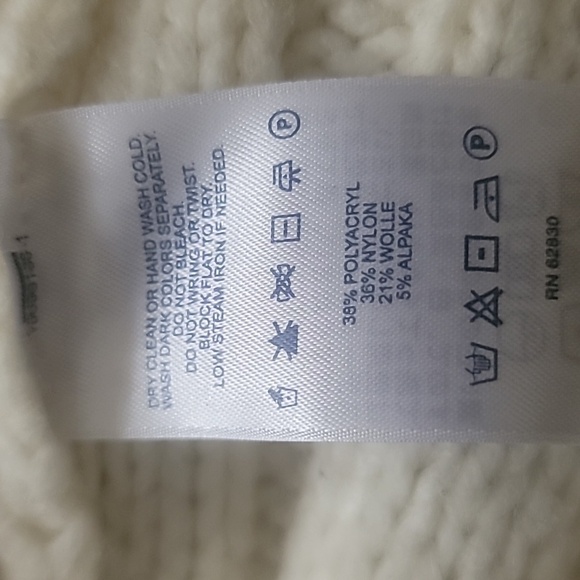 LANDS' END cable knit fisherman core sweater size XL alpaca wool poly blend - Picture 13 of 14